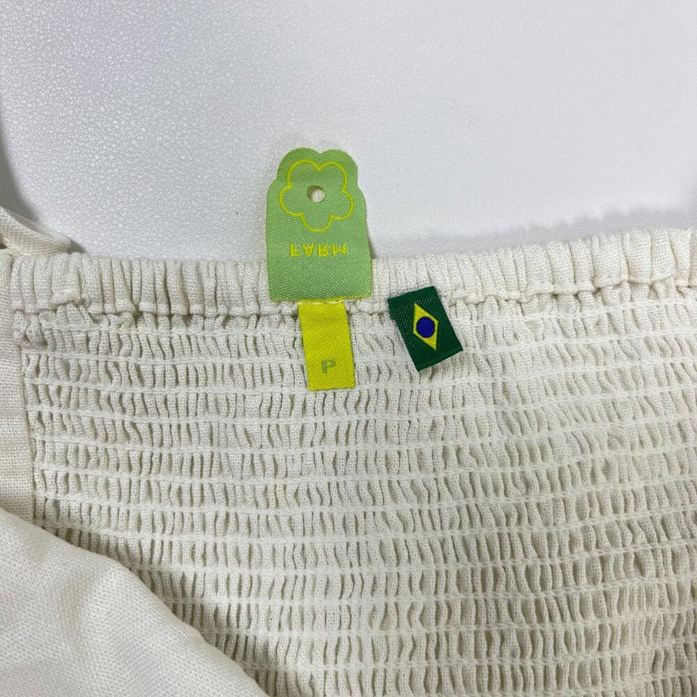 NWOT Farm Rio Linen Blend White Sleeveless Maxi Dress Size S - Picture 11 of 15